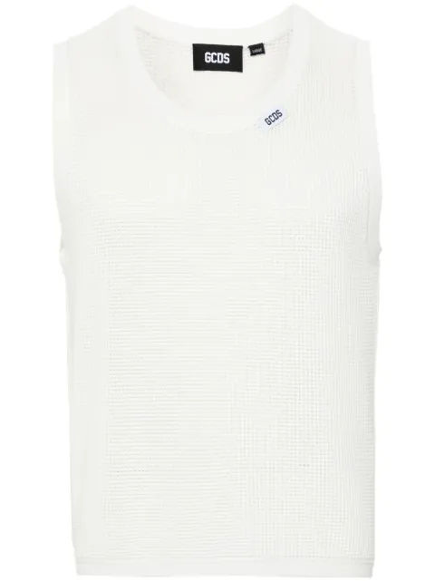 GCDS waffle-knit sleeveless jumper Neutrals A1CM2802KA7
