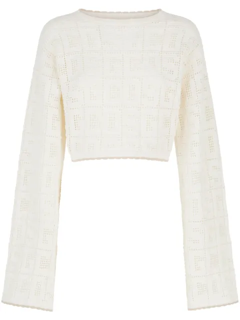 GCDS monogram macramé top White A1OW2200KA5