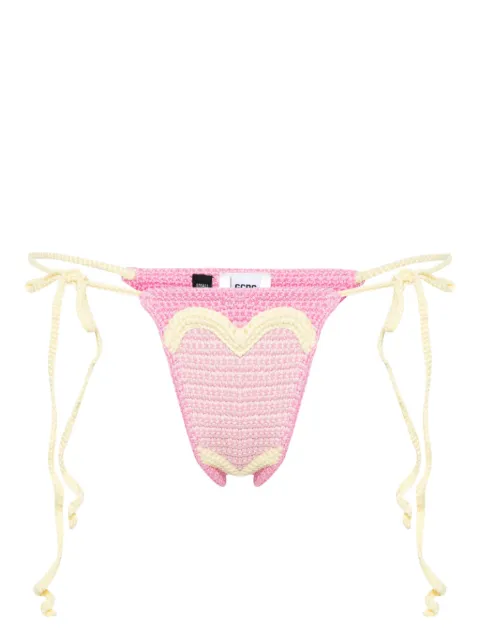 GCDS Heart crochet-knit bikini bottoms Pink A1CW3409KD1