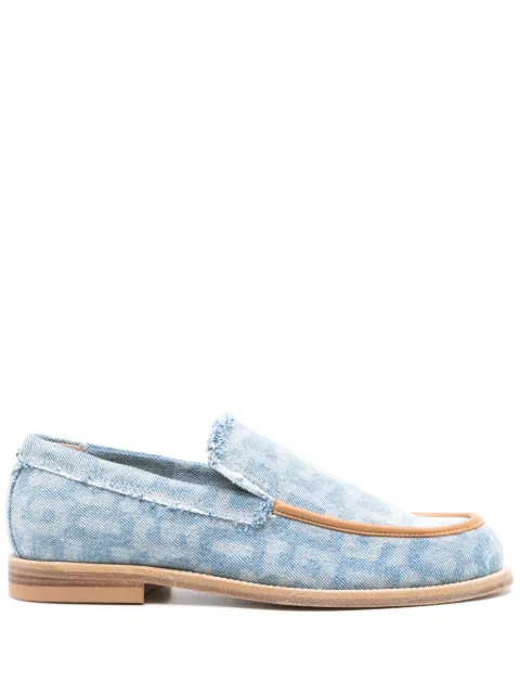 GCDS monogram-print denim loafers Blue A1OU4302DA2