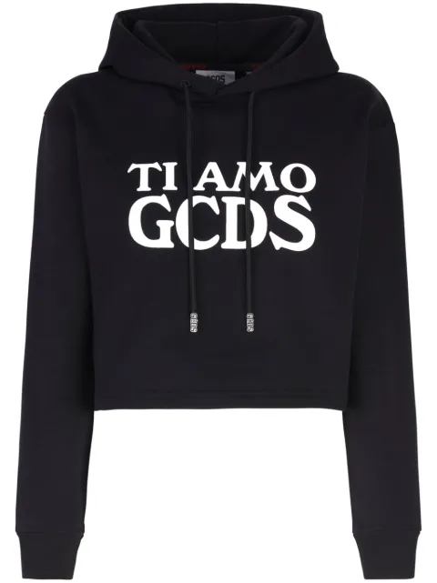 GCDS Ti Amo cropped hoodie Black A1CW1905JA4