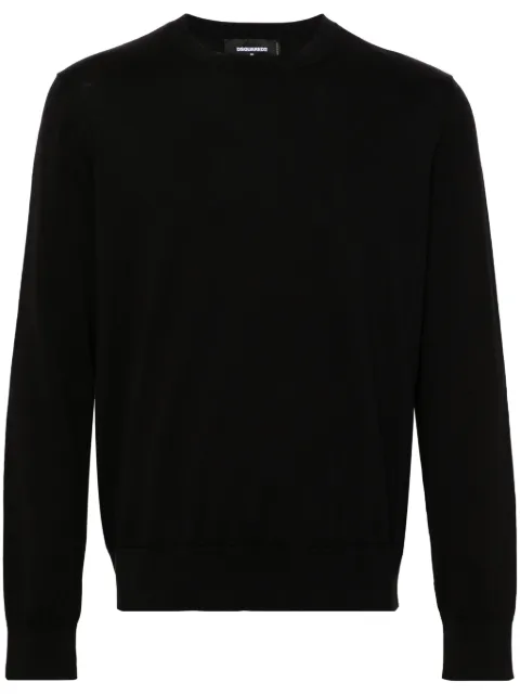 DSQUARED2 logo-plaque fine-knit jumper Black S71HA1285D13018