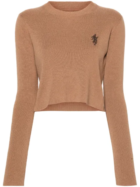 AMIRI logo-embroidery cropped jumper Brown PS24WKL009