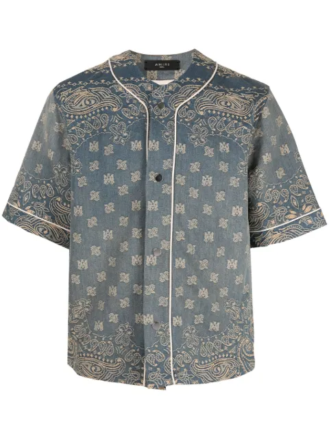AMIRI monogram-jacquard denim shirt Blue AMDNIR1001