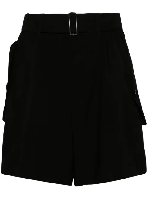 Y's belted high-waisted shorts Black YSP06205