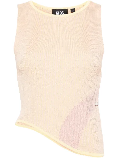 GCDS Comma asymmetric ribbed top Pink A1CW2805KA8