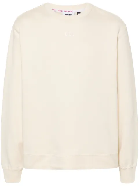 GCDS logo-embroidered cotton sweatshirt Neutrals A1OM1508JB2