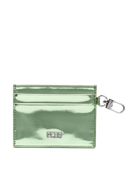 GCDS Comma Mirror leather card holder Green A1OU5400AA0