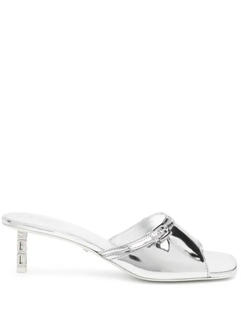 GCDS mirrored leather sandals Silver A1CW4700AA0