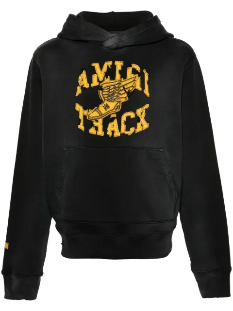AMIRI Track patch-embellished hoodie Black AMJYHD1003
