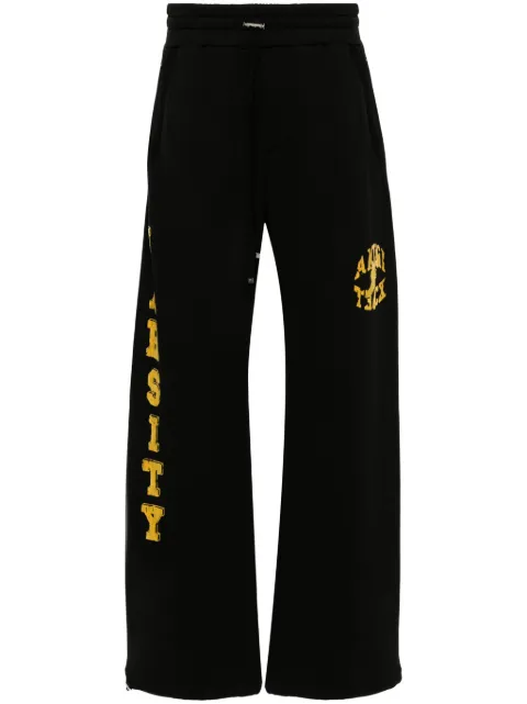 AMIRI flocked-logo cotton track pants Black AMJYSP1002