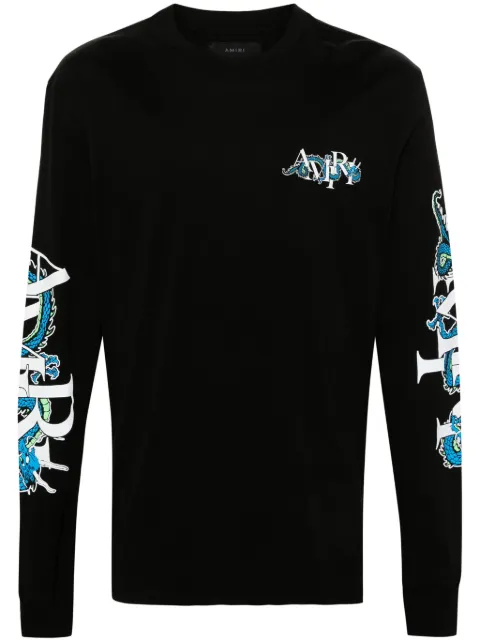 AMIRI Dragon-print cotton T-shirt Black AMJYTE1005
