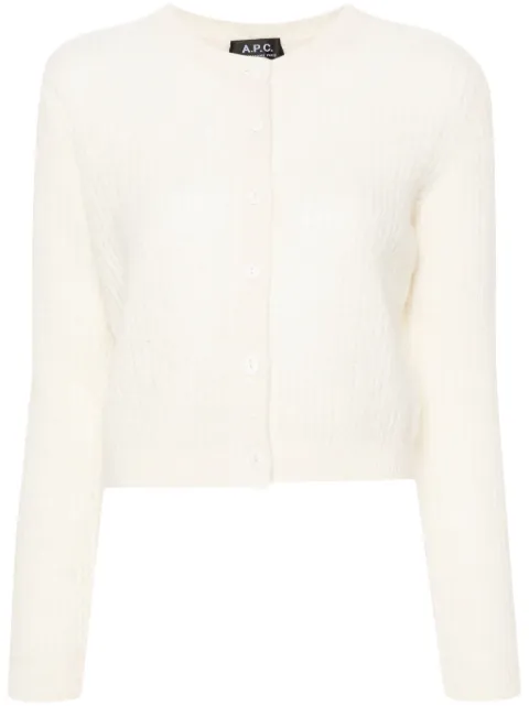 A.P.C. Milo cable-knit cardigan Neutrals WPABEF22246