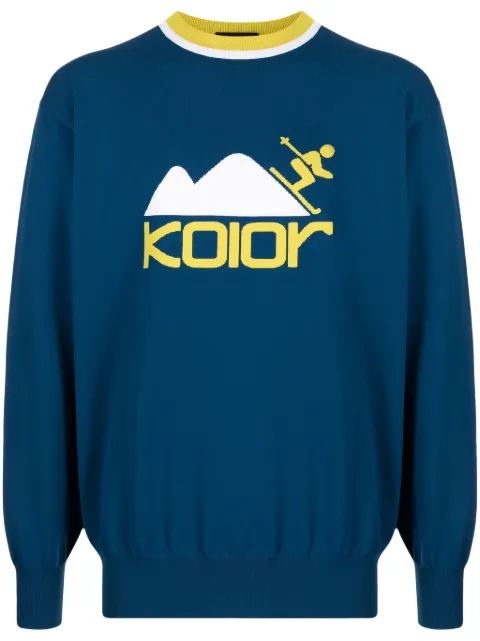 Kolor intarsia-knit logo jumper Black 24SCMN05305