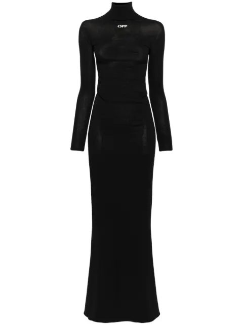 Off-White Off Stamp slick maxi dress Black OWHI097C99KNI0011001