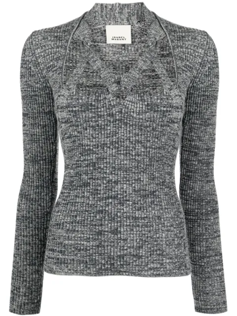 ISABEL MARANT Zoria knitted top Grey PU0377FAA3L58I