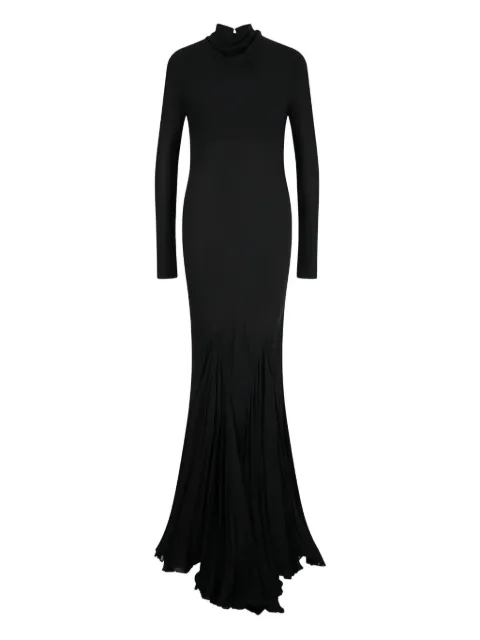 KHAITE pleated open-back silk dress Black 5387338