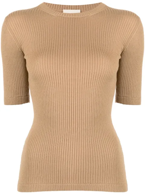 KHAITE The Ange rib-knit top Brown 9437511