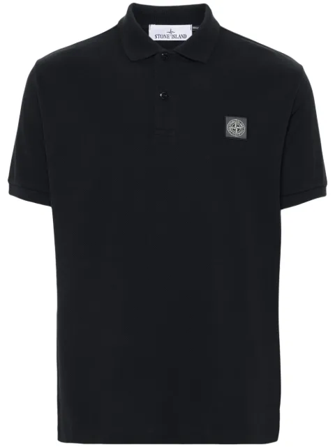 Stone Island logo-patch short-sleeve polo shirt Blue L2S152200011S0039