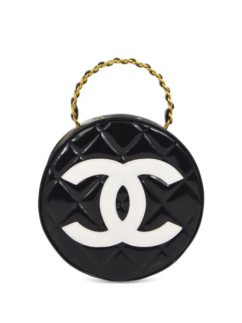CHANEL Pre-Owned 1995 quilted vanity top-handle bag Black 3367752