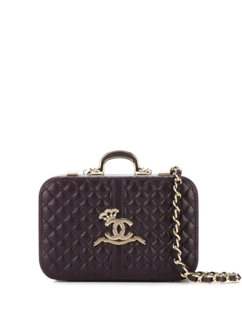 CHANEL Pre-Owned 2008 micro Paris-London clutch bag Purple CHANELPURPLELONDONPARIS