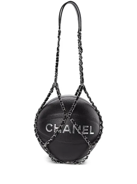 CHANEL Pre-Owned Collectors line chain net logo basketball Black BASKETBALLWITHCHAIN