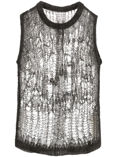 Rick Owens Spider open-knit tank top Grey RP01D2607KNETMH