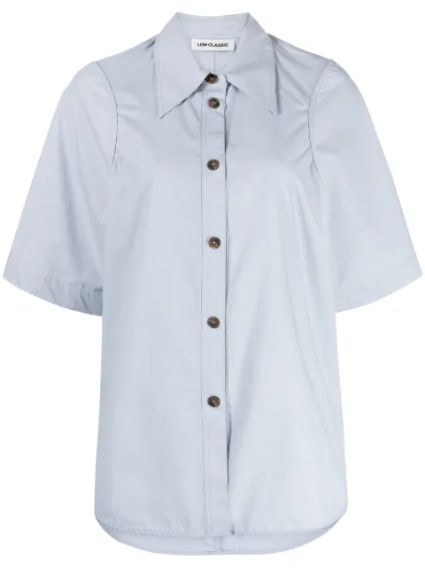 Low Classic pointed-collar cotton shirt Blue LOW24UMSH040BL