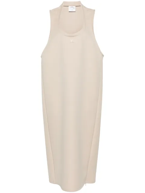 Courrèges logo-patch midi dress Neutrals 124CRO367PL0007