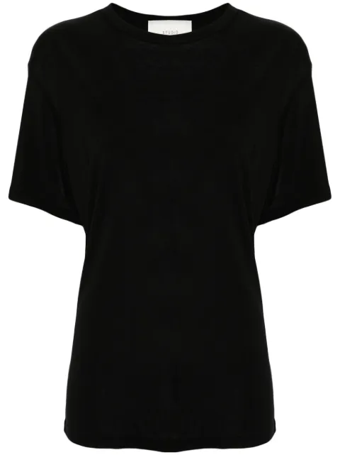 Studio Nicholson lightweight jersey T-shirt Black RONDSNW1385RIBLYOCELLJERSEYBLACK