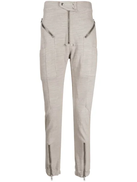 Rick Owens decorative-zip cotton trousers Grey RU02C7336BG