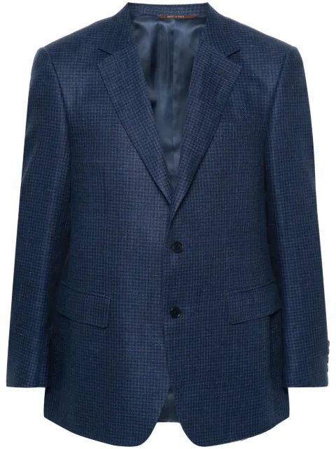Canali houndstooth linen-blend blazer Blue CF02002304