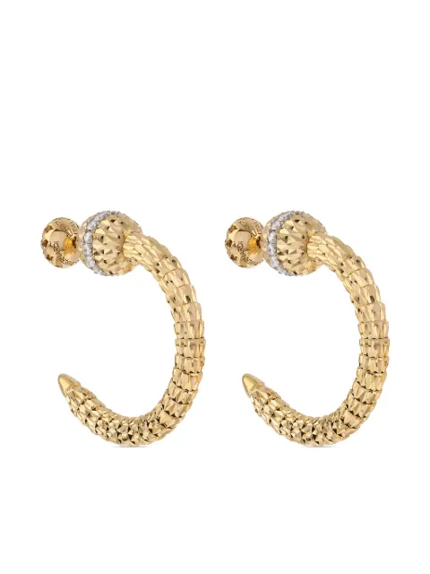 Officina Bernardi 18kt yellow gold Ophidia diamond hoop earrings Gold OPHIDIAHOOPMYGOLDDIAMONDWHITE