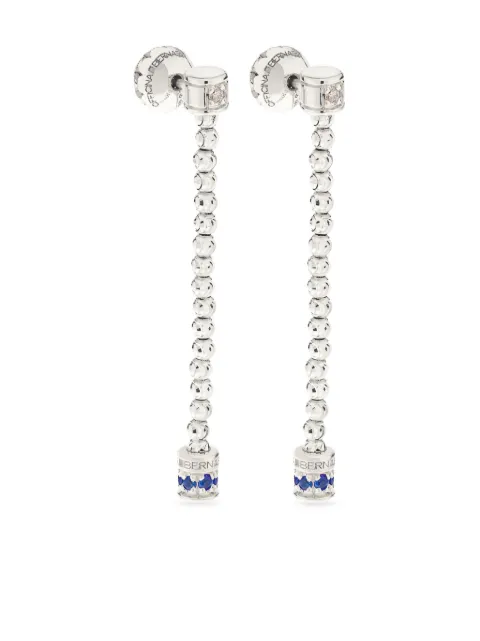 Officina Bernardi 18kt white gold Moon sapphire and diamond drop earrings Silver MOONEARRING1WGOLDSAPPHBLUE