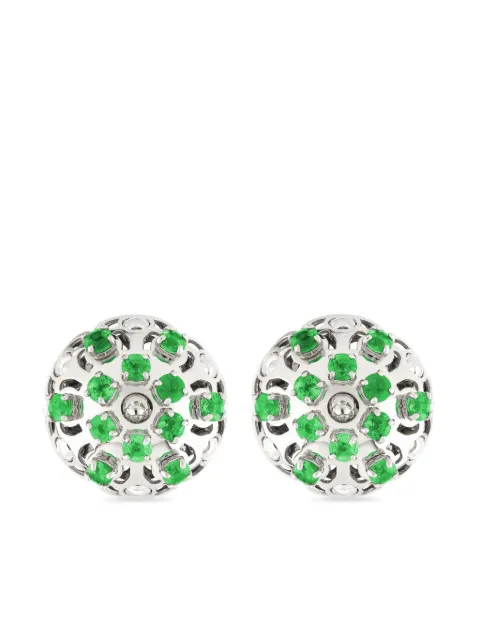 Officina Bernardi 18kt white gold Damasco emerald stud earrings Silver DAMASCOEARRINGSWGOLDEMERALD