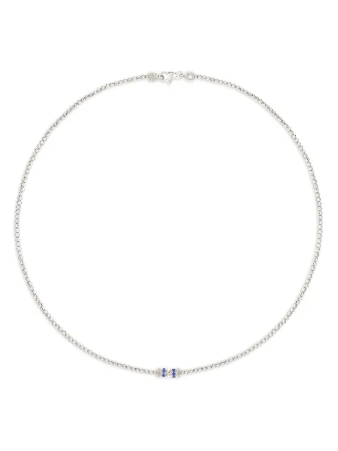Officina Bernardi 18kt white gold Moon sapphire and diamond necklace Silver MOONNECKLACE1WGOLDSAPPHBLUE