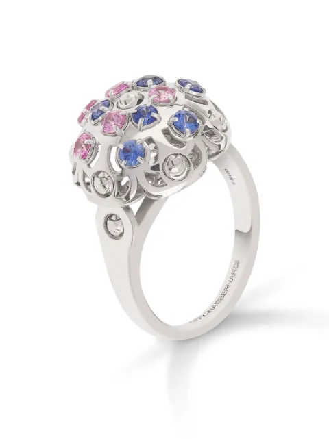 Officina Bernardi 18kt white gold small Damasco sapphire ring Silver DAMASCORINGSWGOLDSAPPHLBLUEPINK