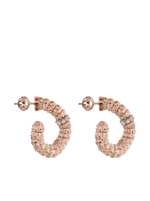 Officina Bernardi 18kt rose gold Enigma diamond hoop earrings Pink ENIGMAHOOPPKGOLDDIAMONDWHITE