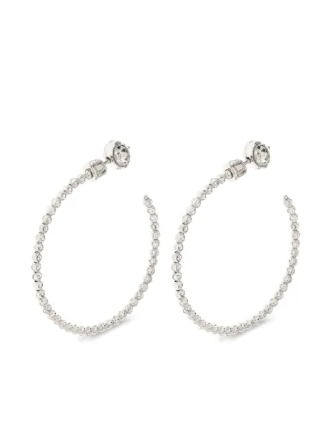 Officina Bernardi 18kt white gold Moon diamond large hoop earrings Silver MOONHOOPWGOLD35