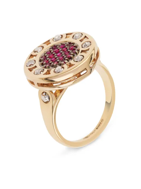Officina Bernardi 18kt yellow and white gold small SenzaTempo ruby ring Gold SENZATEMPORINGSYWGOLDRUBY