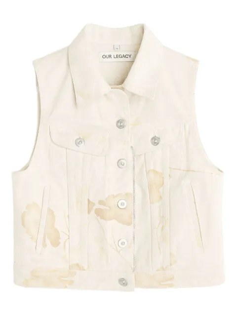OUR LEGACY zip-up denim vest Neutrals W4235MDF