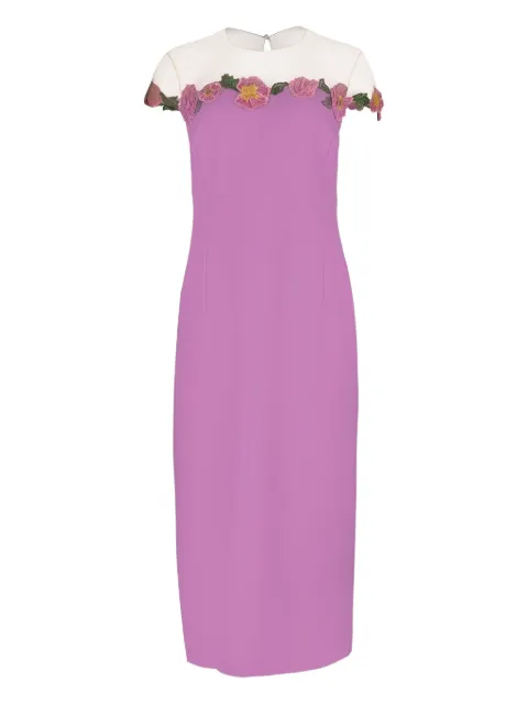 Oscar de la Renta floral-embellished sheath midi dress Purple 24SE6022DSW