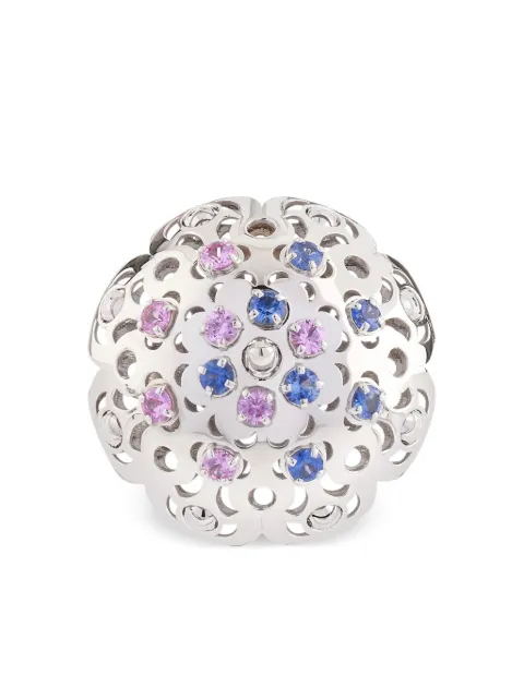 Officina Bernardi 18kt white gold large Damasco sapphire ring Silver DAMASCORINGLWGOLDSAPPHLBLUEPINK