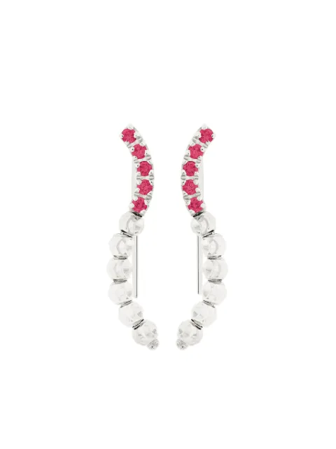 Officina Bernardi 18kt white gold Moon Eden ruby cuff earrings Silver MOONEDENCUFFWGOLDRUBY
