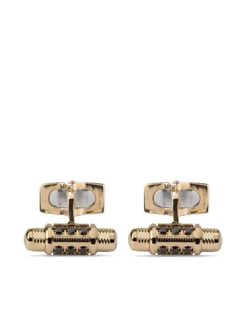 Officina Bernardi 18kt yellow gold Lumen diamond cufflinks Gold LUMENCUFFLINKACYGOLDDIAMONDBLACK