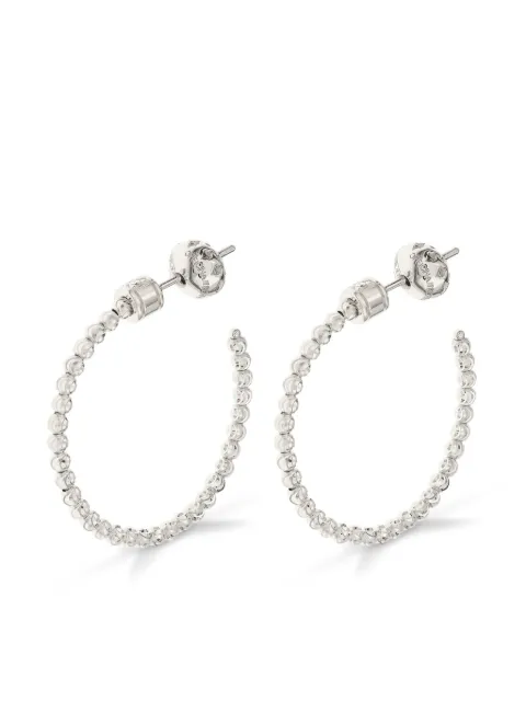 Officina Bernardi 18kt white gold Moon diamond medium hoop earrings Silver MOONHOOPWGOLD25