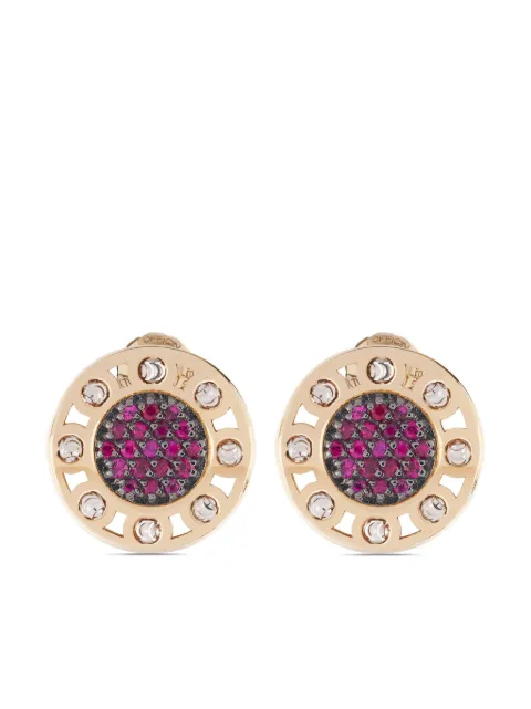 Officina Bernardi 18kt yellow and white gold small SenzaTempo ruby earrings Gold SENZATEMPOEARRINGSYWGOLDRUBY