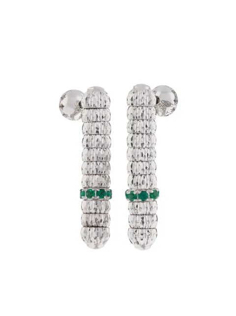 Officina Bernardi 18kt white gold Enigma emerald drop earrings Silver ENIGMAEARRINGDWGOLDEMERALD