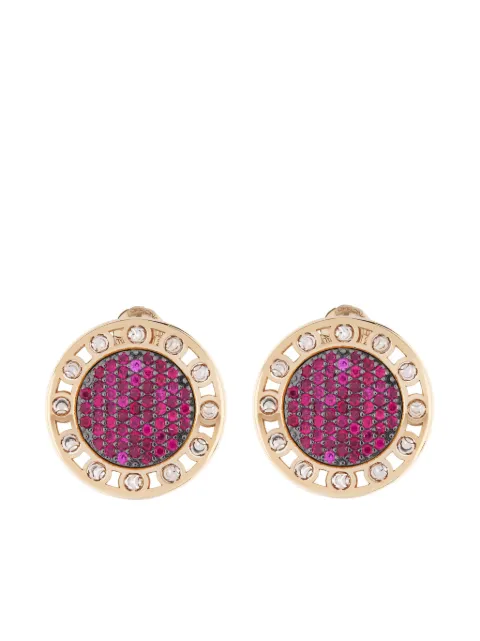 Officina Bernardi 18kt yellow gold large SenzaTempo ruby and diamond earrings Gold SENZATEMPOEARRINGLYWGOLDRUBY