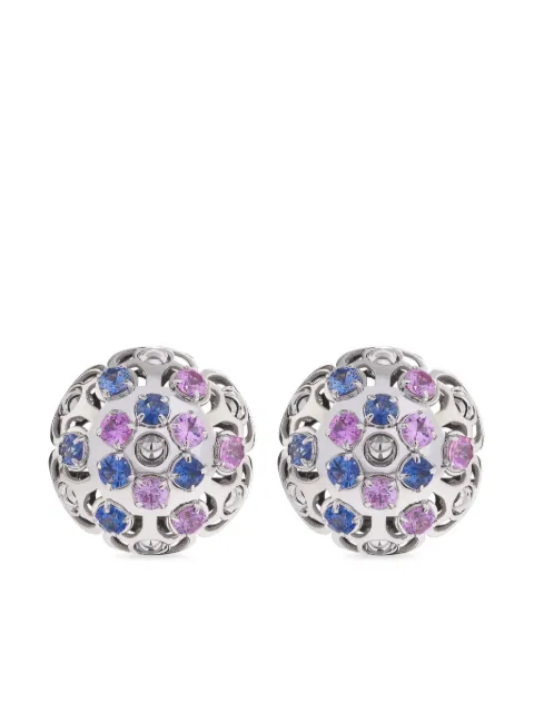 Officina Bernardi 18kt white gold Damasco sapphire earrings Silver DAMASCOEARRINGSWGOLDSAPPHLBLUEPINK